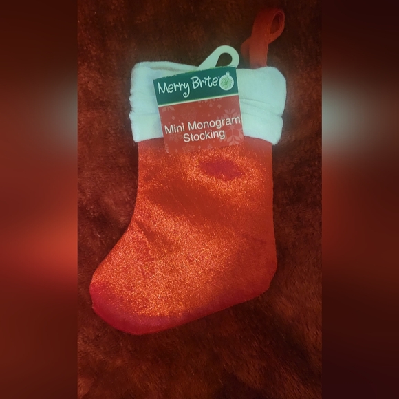 Merry Brite Mini Christmas, Holiday Monogram "g" Stocking, New with Tags - Picture 2 of 3